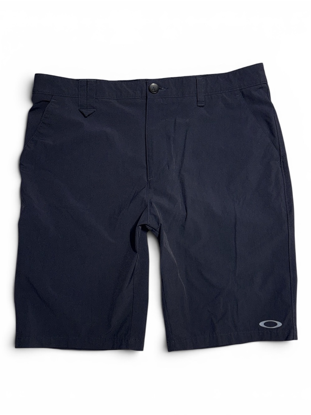 Oakley Men's 34 Charcoal Black Performance Flat-Front Shorts